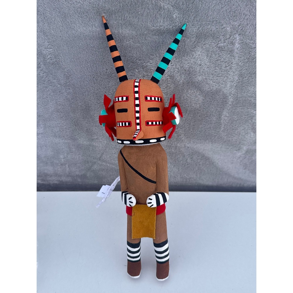 Hand Painted Cicada Wooden Kachina Doll Koshare Clown Southwest Folk Figurine